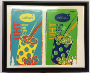 N°1191, 2 laits UHT vert et bleu - œuvre de Nicolas Noverraz - NSNZ195