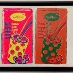 N°1192, 2 laits UHT rose et orange - œuvre de Nicolas Noverraz - NSNZ196