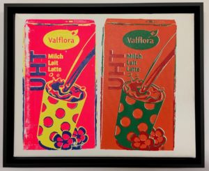 N°1192, 2 laits UHT rose et orange - œuvre de Nicolas Noverraz - NSNZ196