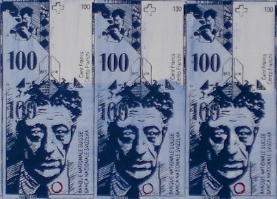 N°529, 3 billets de 100frs - œuvre de Nicolas Noverraz - NSNZ192