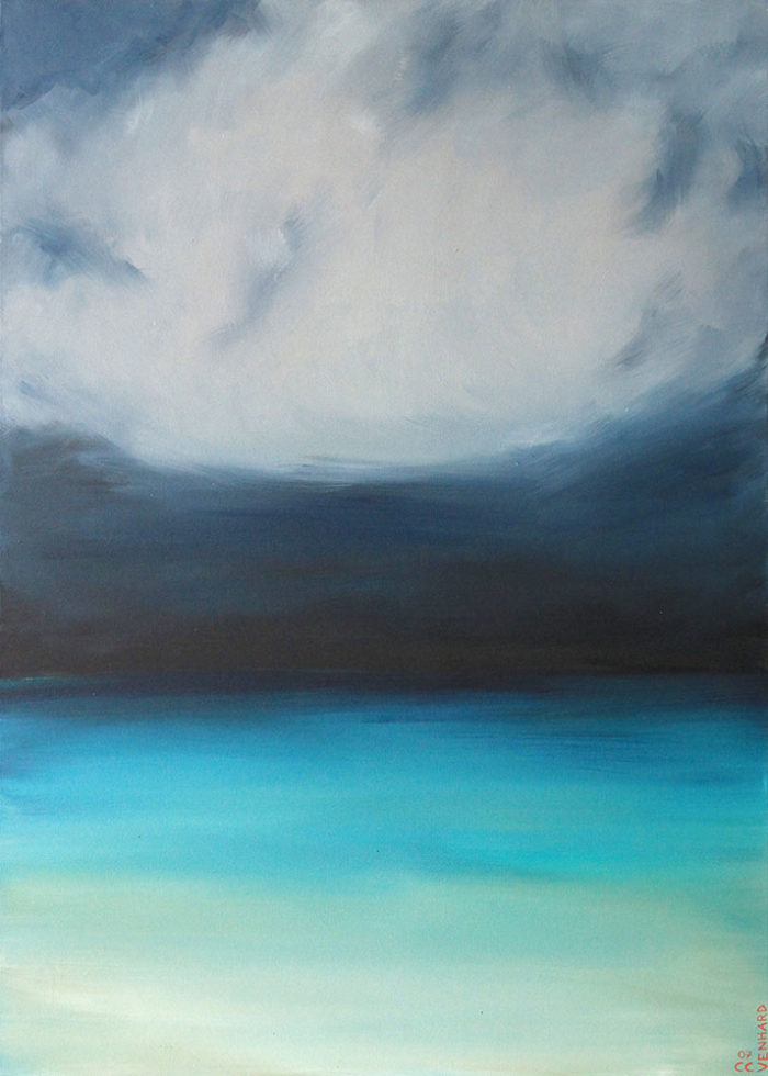 Orage océanique turquoise - oeuvre de Carole Christinat Venhard CECTVD2_SD