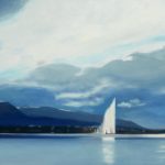 Rade de Genève en contre-jour - oeuvre de Geneviève JUTTENS - GEJS1
