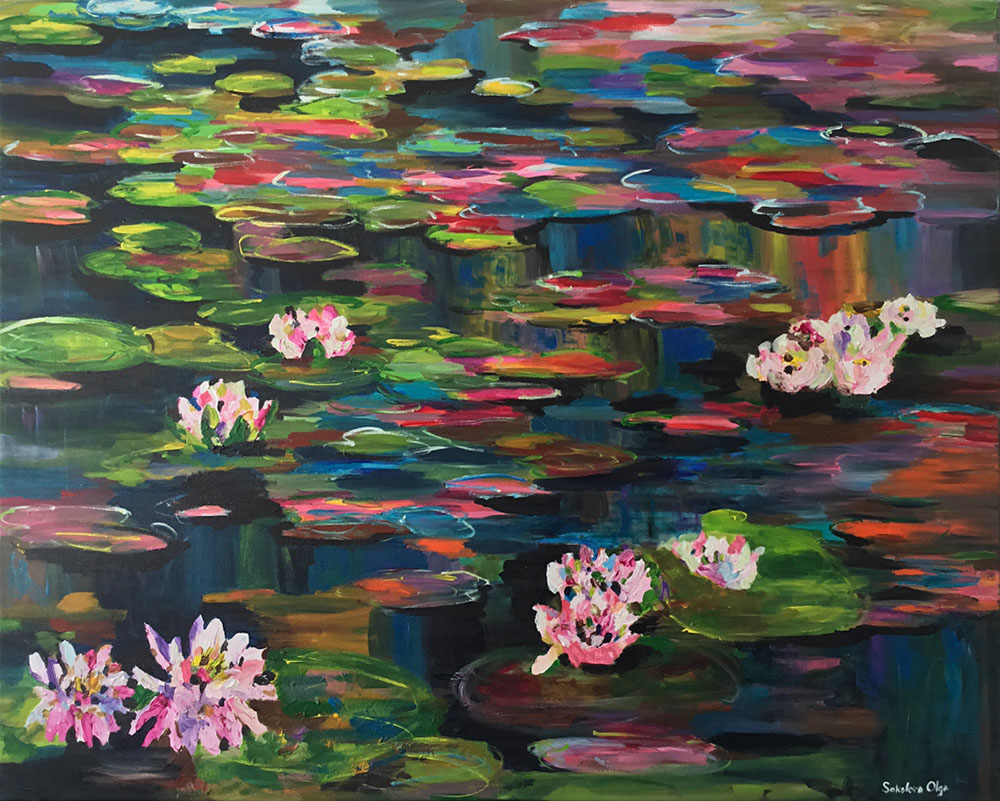 Water Lilies #1 - oeuvre de Olga Sokolova OASA19-SD