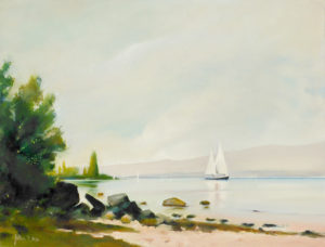 Barque sur le Léman, d'après Jules Gachet PEJS27-SD