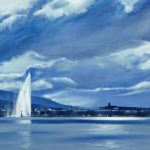 Rade de Genève à contre-jour - oeuvre de Philippe Juttens PEJS30-SD