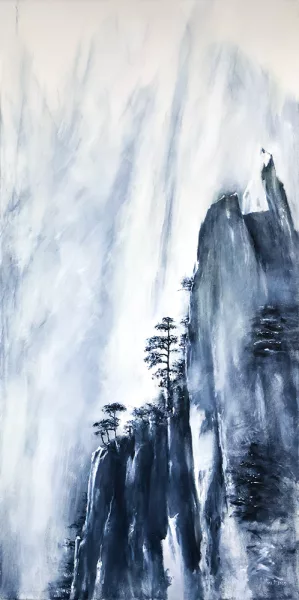 Falaise et pins japonais - oeuvre de Philippe JUTTENS - PEJS62