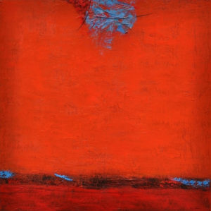 Désert rouge avec Nuage bleu - oeuvre de Peggy Hinaekian-Messier PYHN60-SD