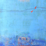 Red birds on a wire - oeuvre de Peggy Hinaekian-Messier PYHN74-SD