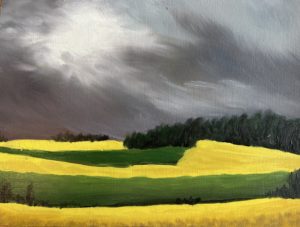 Tempête sur colza - oeuvre de Carole Christinat Venhard - CECTVD24