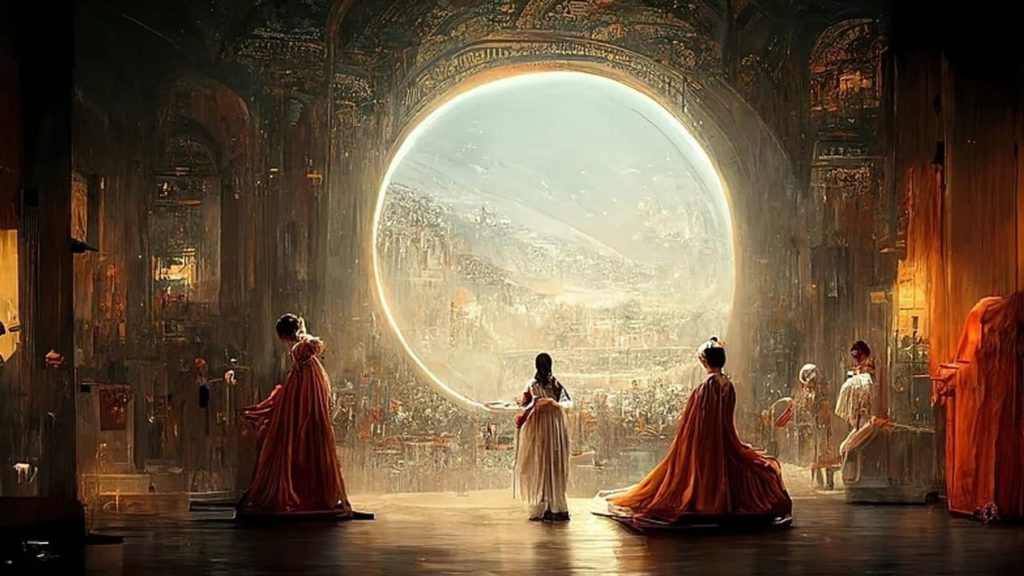 L'arrivée de l'intelligence artificielle dans l'art 7 Une œuvre d'art créée par une intelligence artificielle remporte un concours d'art. Jason Allen. "Théâtre d’Opéra Spatial".